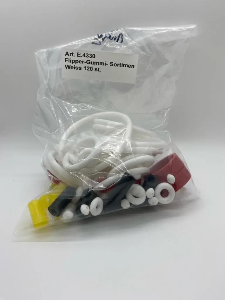 Art. E.4230   Flipper-Gummi-Sortiment weiss 120 Stück